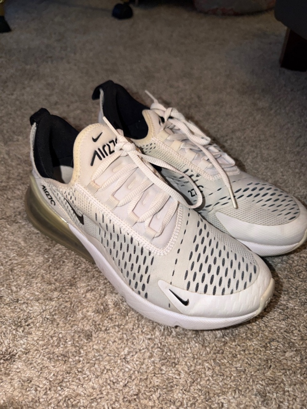 Nike Air Max 270 White and Black Women’s Sneakers
